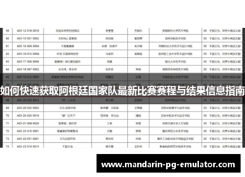 如何快速获取阿根廷国家队最新比赛赛程与结果信息指南 如何快速获取阿根廷国家队最新比赛赛程与结果信息指南